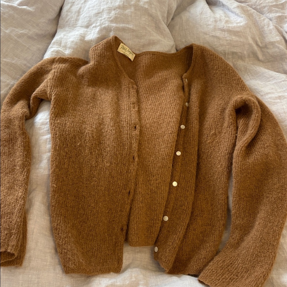 Sezane Gaspard Cardigan Enfant Camel - Size 10Y - Picture 3 of 4